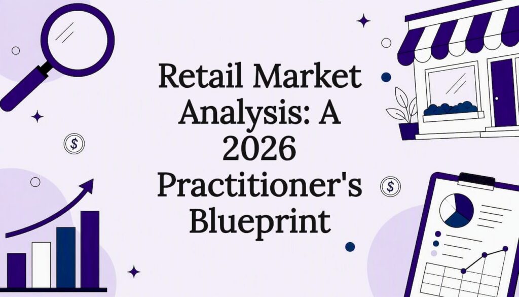 Decorative title card illustration for retail market analysis