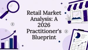 Decorative title card illustration for retail market analysis