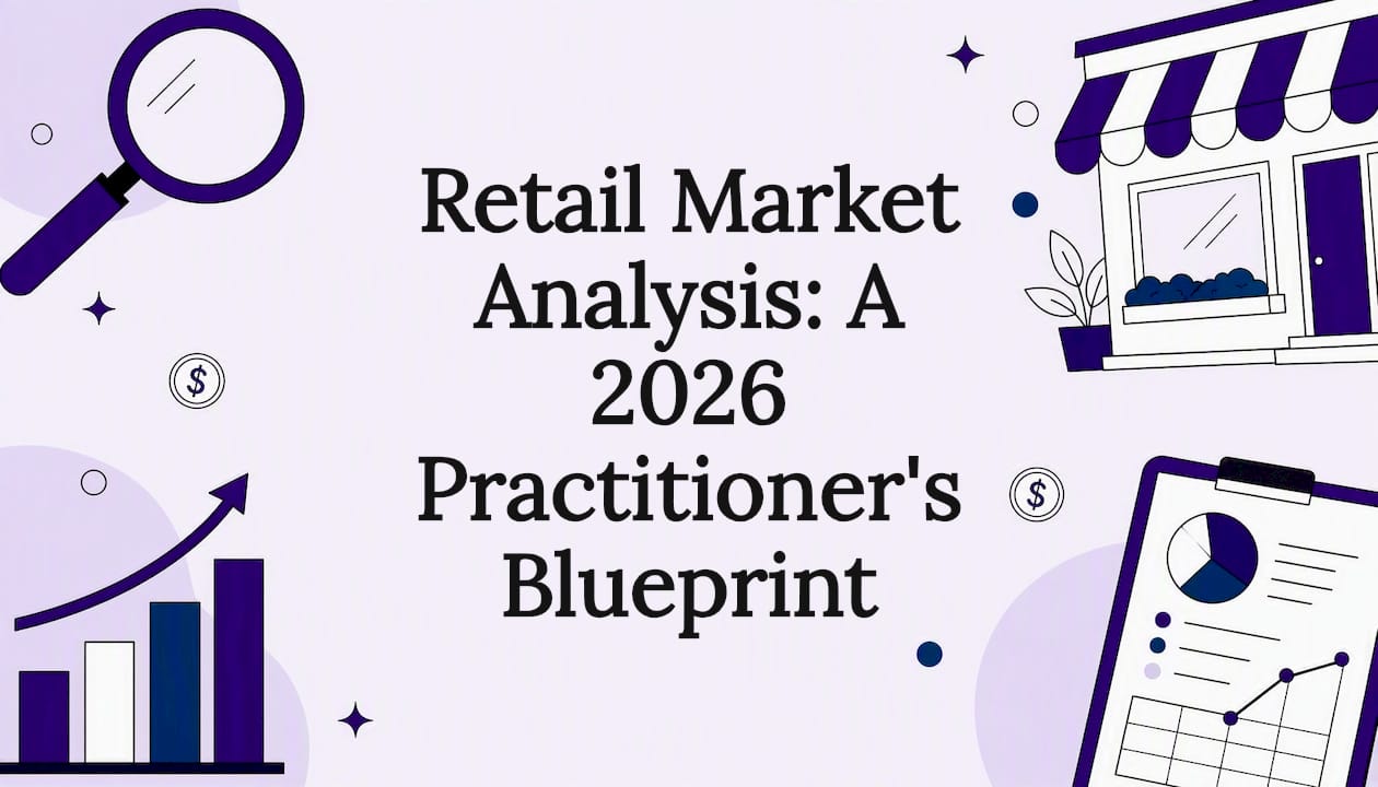 Decorative title card illustration for retail market analysis