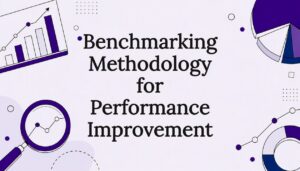 Decorative title card illustrating financial benchmarking methodology