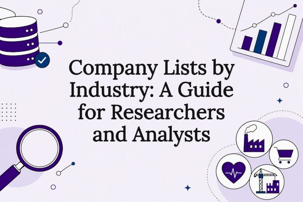 Decorative title card illustration for company lists