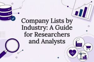 Decorative title card illustration for company lists