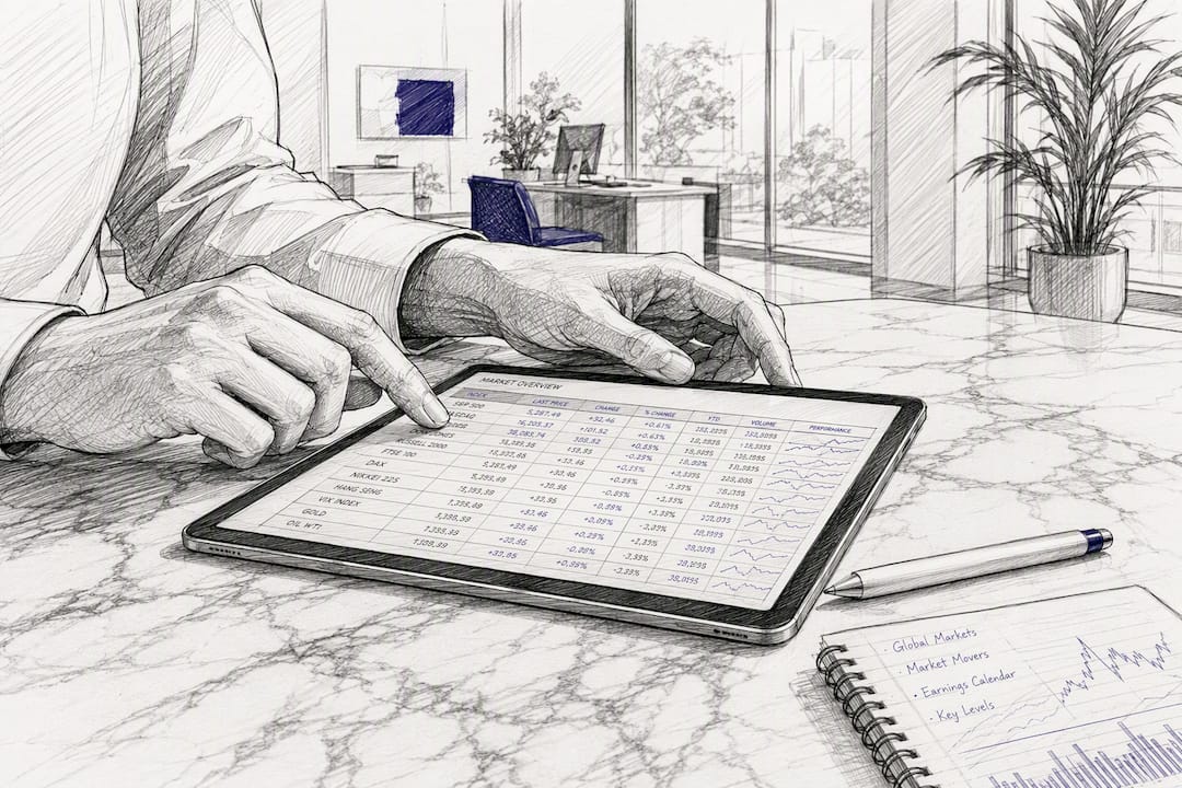 Hands structuring financial data on desk