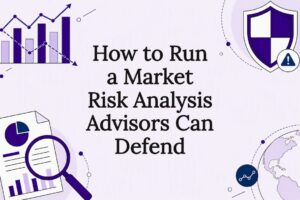 Decorative finance and risk analysis title card illustration