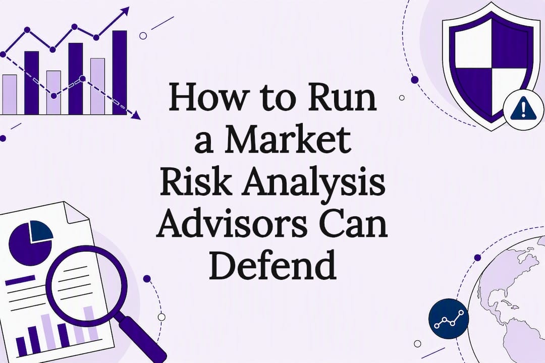 Decorative finance and risk analysis title card illustration