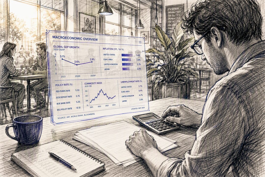 Hands calculating broad industry risk factors