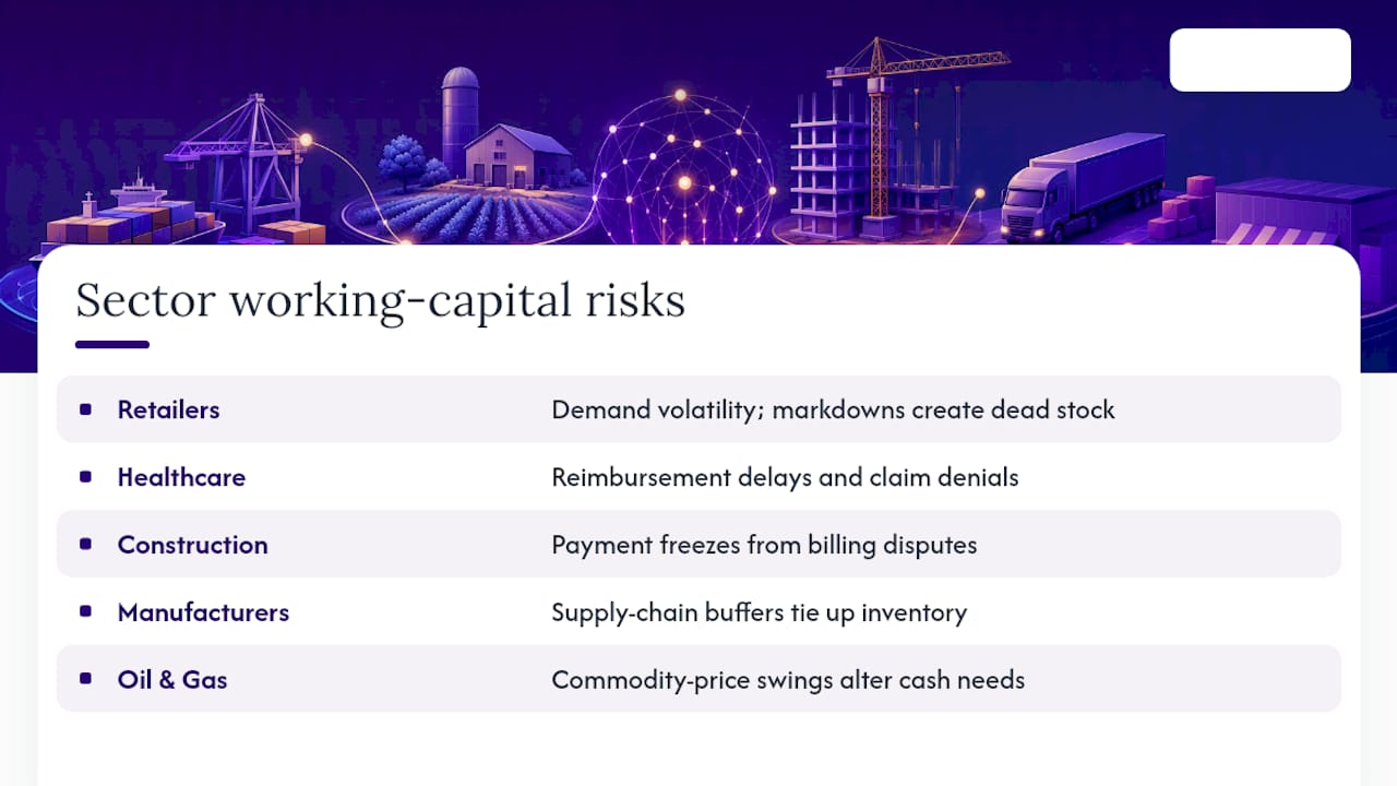 Sector-Specific Risks That Strain Working Capital — overview diagram