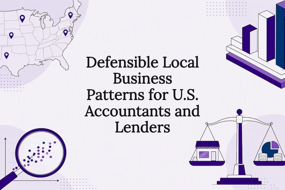 Local business benchmarking title card illustration