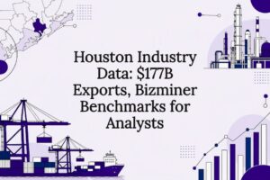 Houston industry data title card illustration