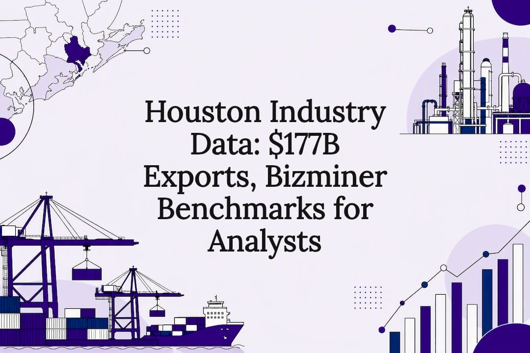 Houston industry data title card illustration