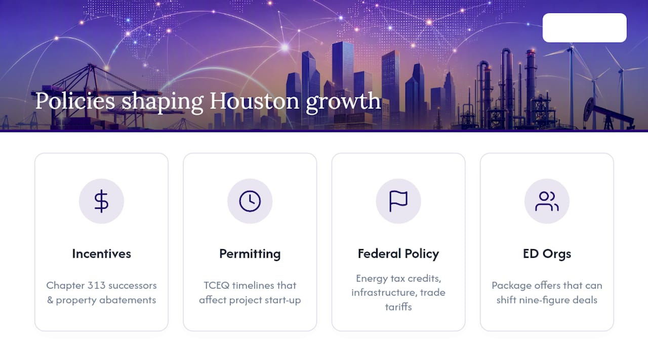 What Government Policies Shape Houston's Industry Growth? — overview diagram