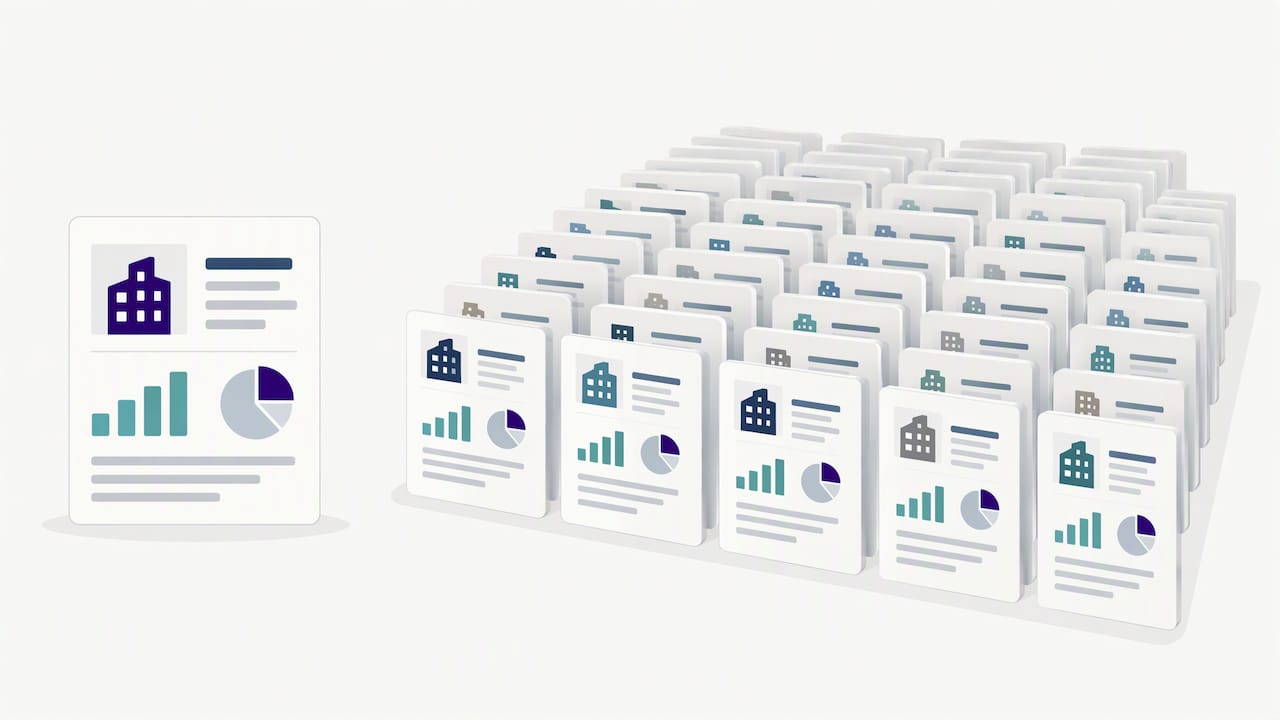 Single company report beside broad dataset access