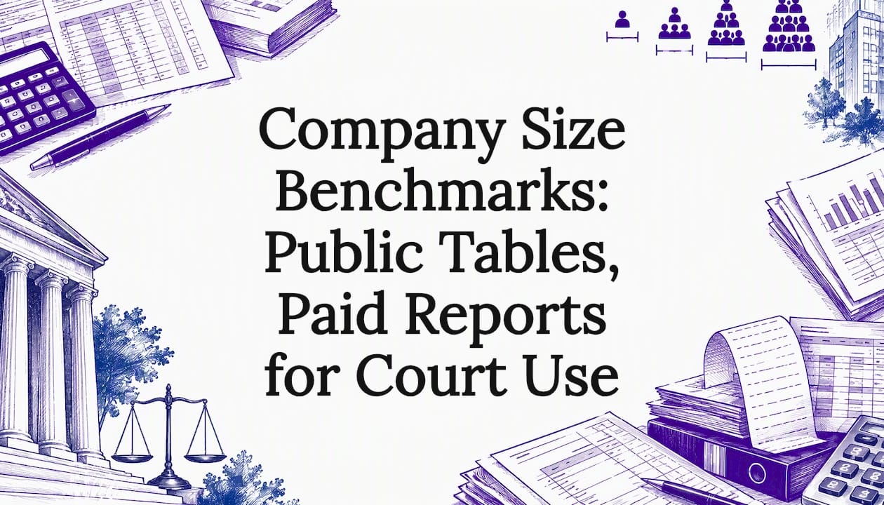 Sketches framing a company benchmark title