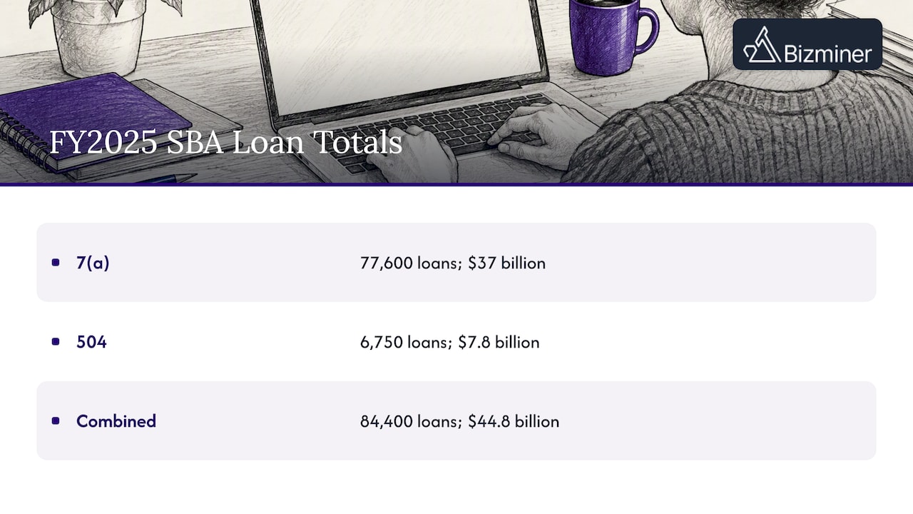 FY2025 SBA loan counts and amounts by program