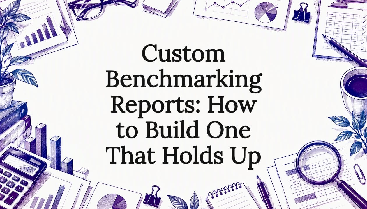 Hand-drawn report motifs frame the title