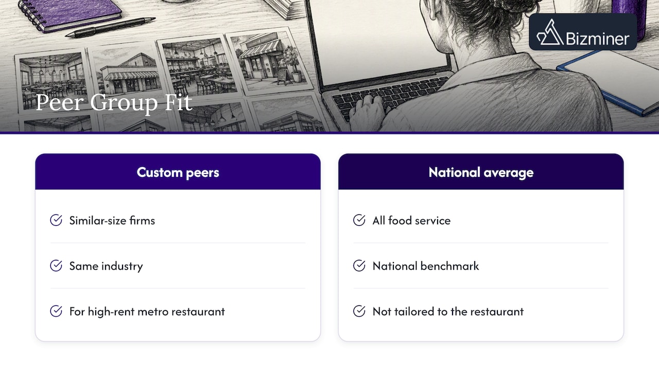 Local restaurant peer group versus national average